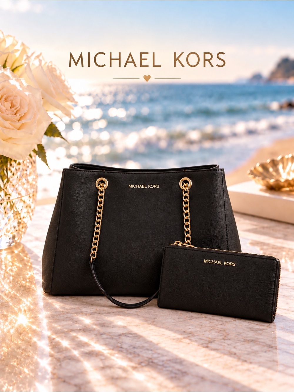 Michael Kors Long Drop Satchel and Wallet NWT